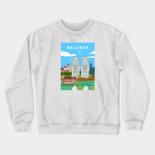 Minsk, Belarus.Retro travel poster Crewneck Sweatshirt